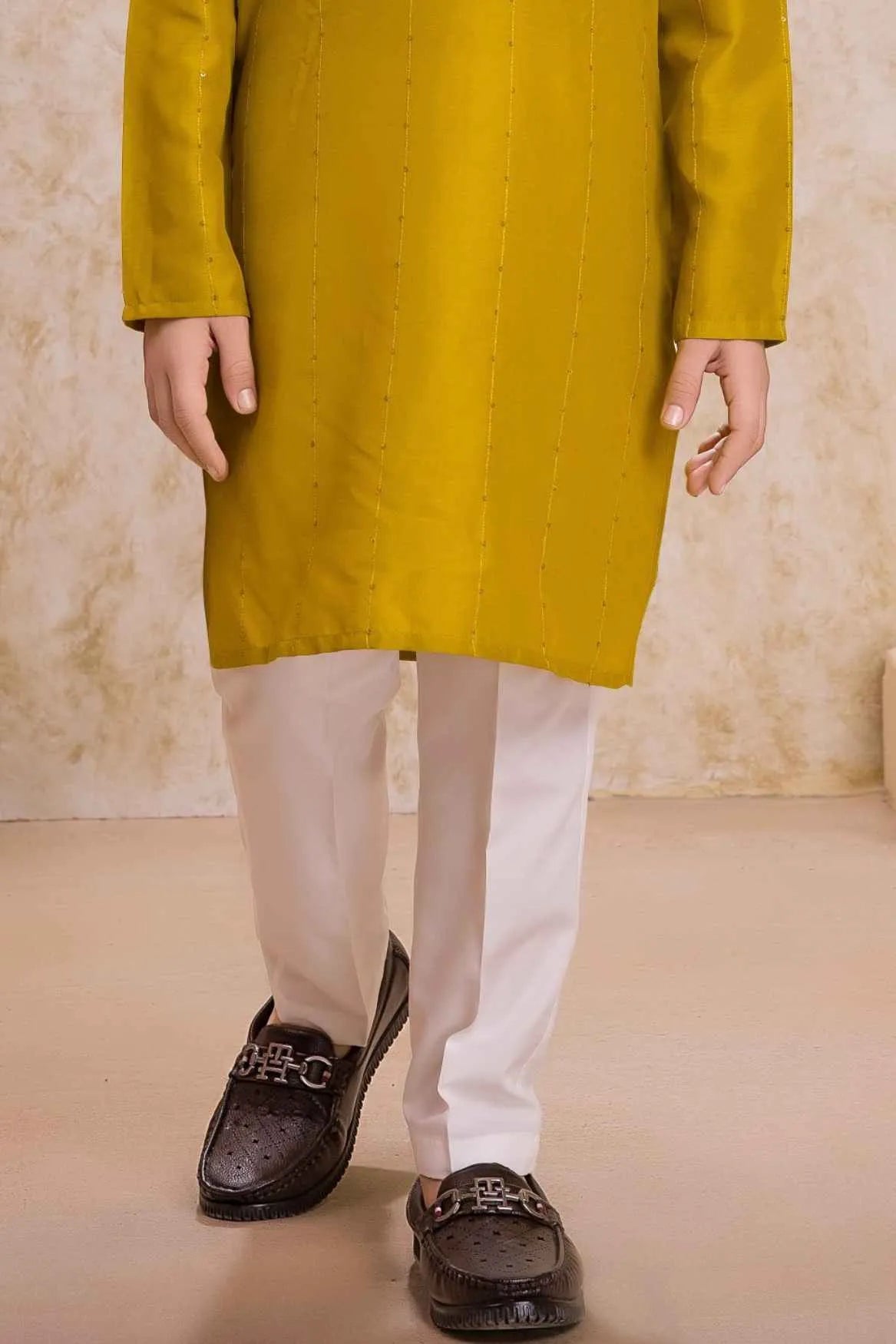 Classic Mustard Kurta Pajama Set For Boys