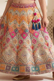 Multicolor Printed Lehenga Choli Set with Dupatta For Girls