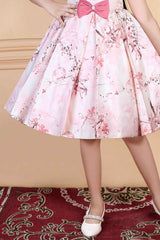 Peach Printed Party Wear Frock For Girls