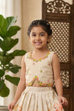 Ivory Printed Lehenga Choli Set with Embroidered Blouse For Girls
