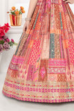 Multicolor Printed Gown With Sequin Work For Girls