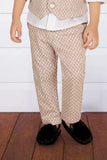 Peach 3-Piece Set with Waistcoat, Shirt & Trousers For Boys