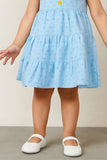 Elegant Blue Hakoba And Embroidered Frock For Girls