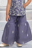 Purple Embroidered Sharara Set With Dupatta For Girls
