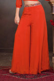 Designer Orange  Palazzo Set With Multicolor Thread Embroidery for Girls