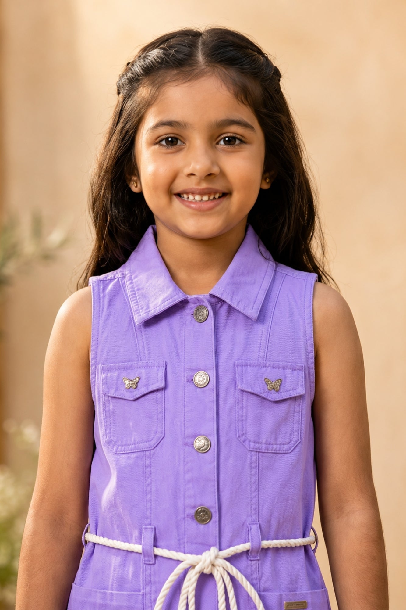 Lavender Sleeveless Style Casual Dress