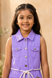 Lavender Sleeveless Style Casual Dress