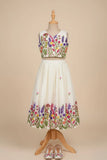Cream And Multicolor Floral Embroidered Lehenga Choli for Girls