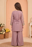 Mauve Zari Embroidered Designer Wear Palazzo Set