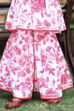 Rani Pink Floral Printed And Embroidery Cotton Sharara Set For Girls