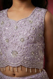 Lavender Embroidered Lehenga Choli Set with Sequin Floral Work