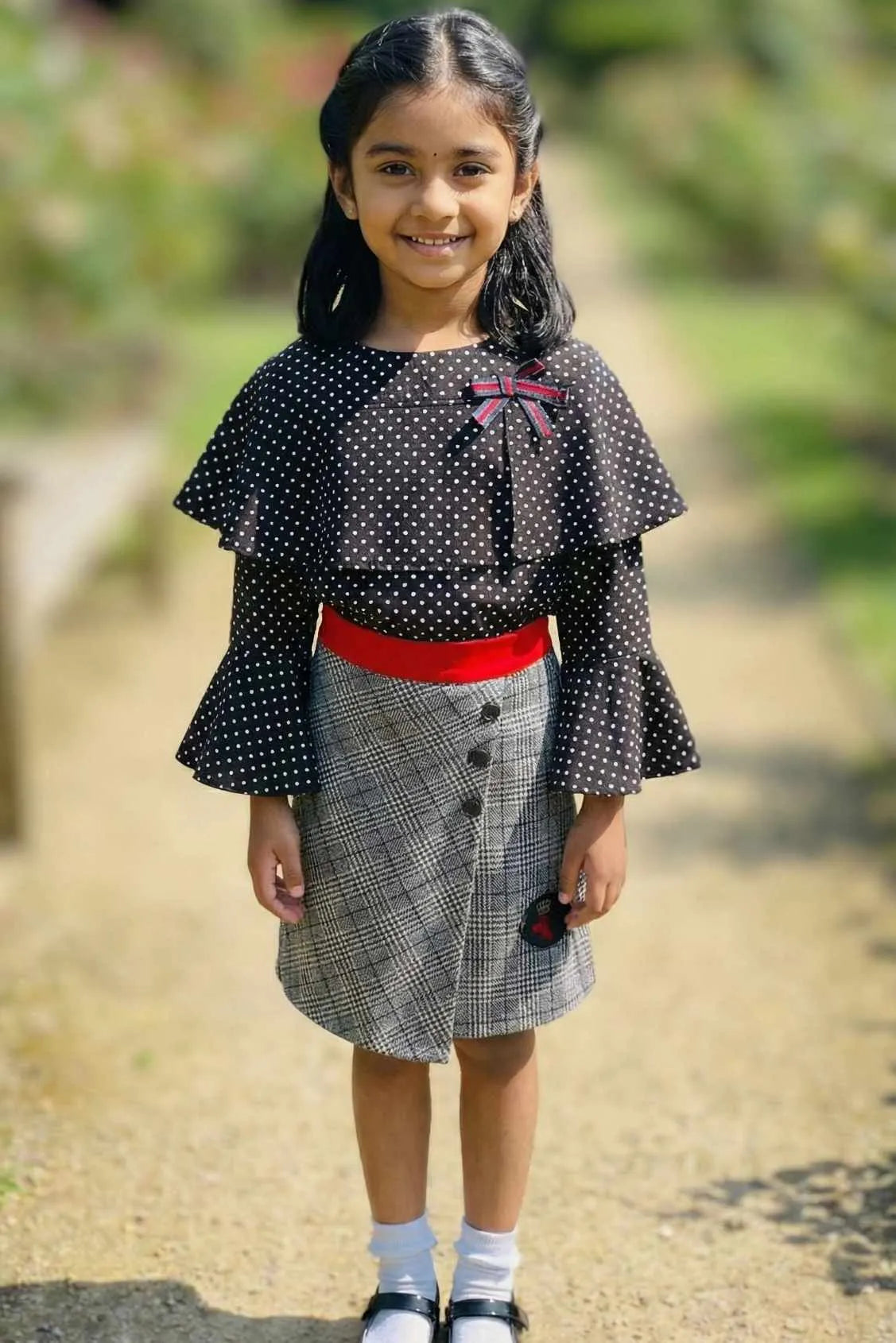 Black Polka Dot Dress For Girls