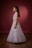 Lavender Embroidered Lehenga Choli Set with Sequin Floral Work