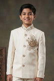 Boys Ivory Jodhpuri Suit with Royal Crest Embroidery