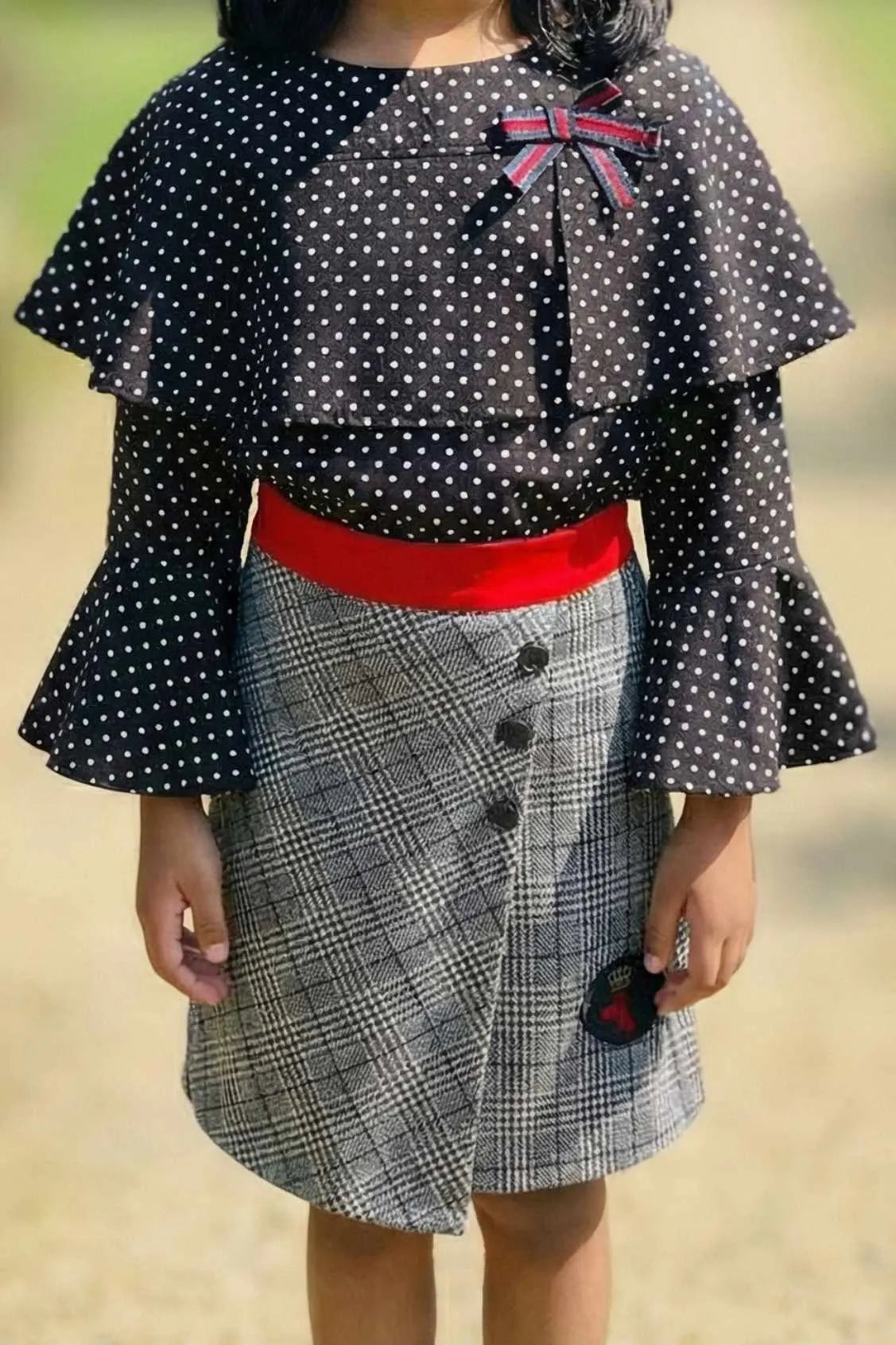 Black Polka Dot Dress For Girls