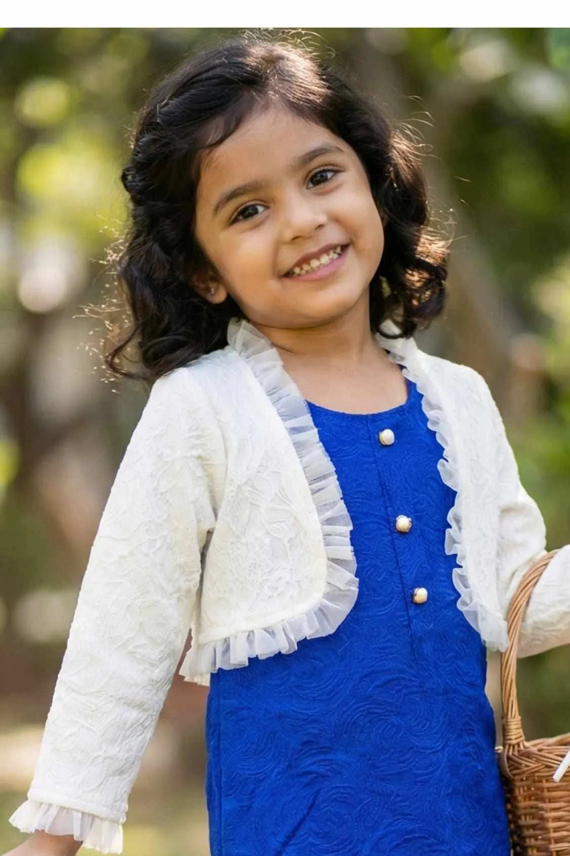 Royal Blue Party Dress With Jacket for Girls