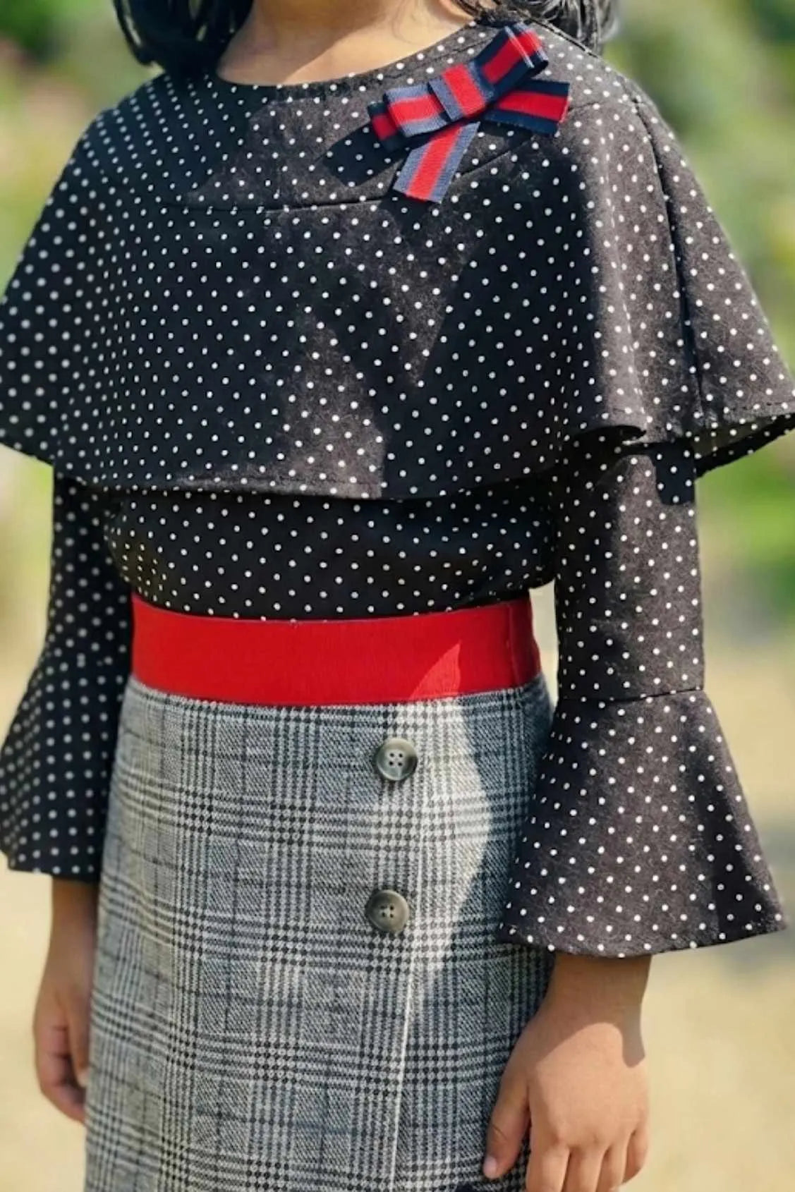 Black Polka Dot Dress For Girls