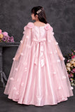 Girls Floral Sequin Embellished Blush Pink Party Gown