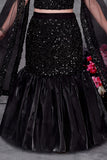 Girls Black Sequin Embellished Mermaid Lehenga Choli Set