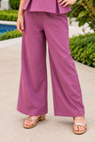 Girls Onion Pink Peplum Top With Wide Leg Co-Ord Set