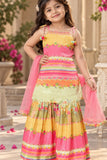 Multicolor Printed And Mirror Work Sharara Set For Girls