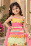 Multicolor Printed And Mirror Work Sharara Set For Girls