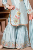 Powder Blue Embroidered Sharara Set with Dupatta for Girls