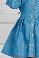 Cute Denim Dress For Girls