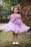Lilac Statement Floral Party Wear Frock for Girls