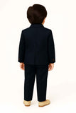 Navy Blue Bead Work Tuxedo With Pant And Waistcoat Set For Boys