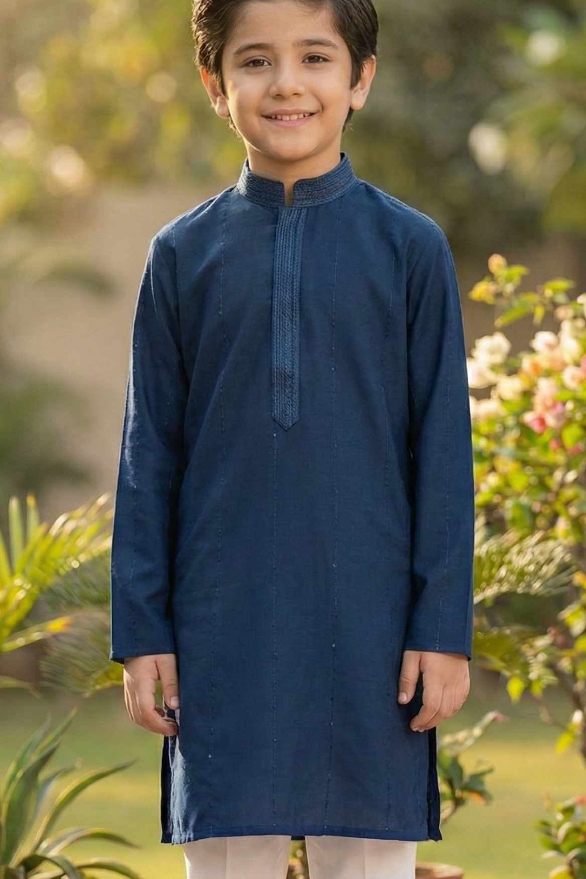 Classic Blue Kurta Pajama Set For Boys