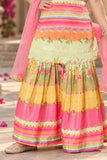 Multicolor Printed And Mirror Work Sharara Set For Girls