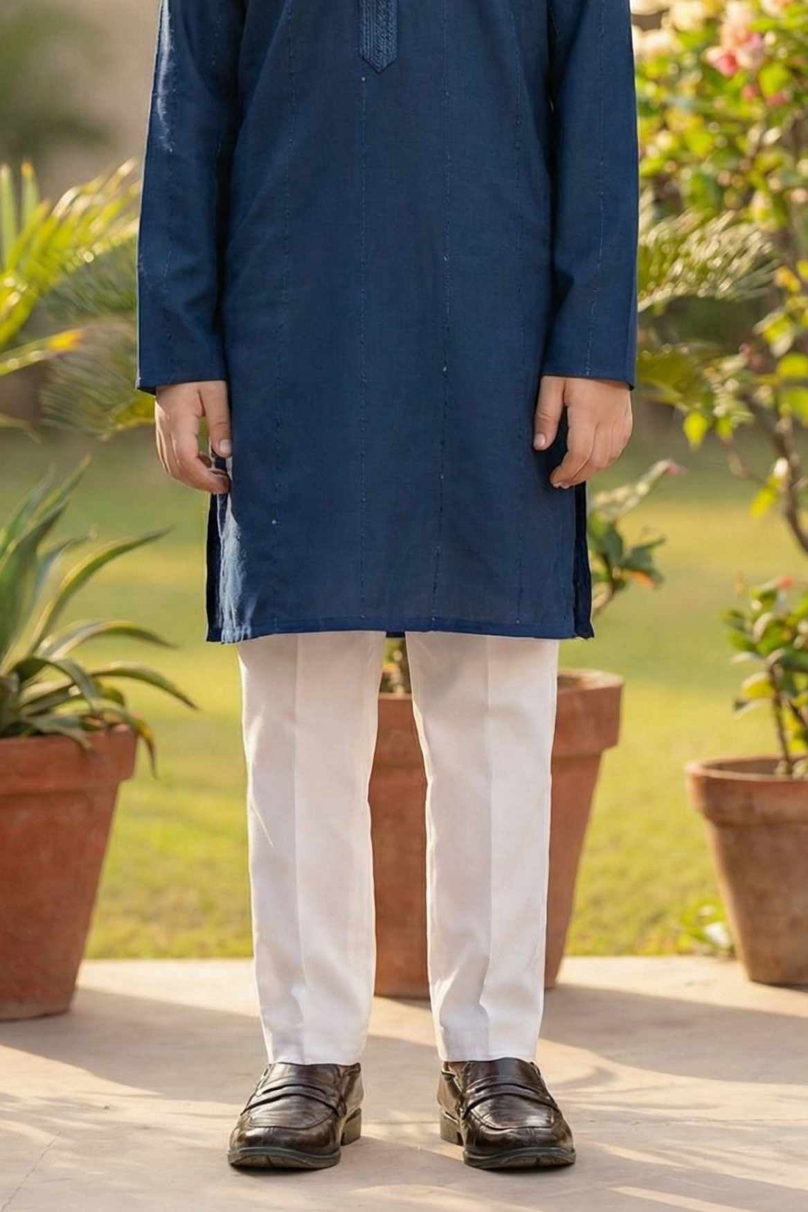 Classic Blue Kurta Pajama Set For Boys