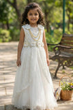 Ivory Lace Party Gown For Girls