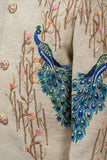 Boys Beige Jodhpuri Suit with Peacock Embroidery
