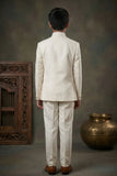Boys Ivory Jodhpuri Suit with Royal Crest Embroidery