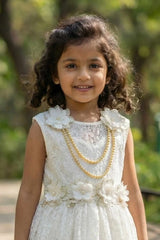 Ivory Lace Party Gown For Girls
