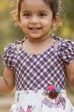 Lavender Checkered Casual Frock For Girls
