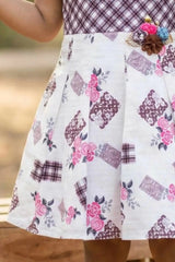 Lavender Checkered Casual Frock For Girls