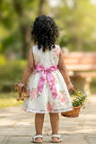 White Floral Party Dress For Girls