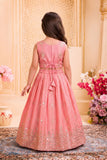 Peach Sequins Embroidered Lehenga Choli Set with Dupatta