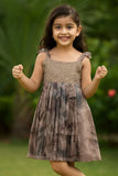 Mocha Brown Party Dress with Sequin Bodice For Girls