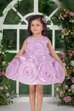 Blooming Princess Lilac Rosette Embellished Party Frock For Girls