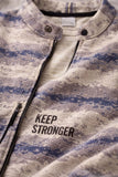 Blue & White Striped Zip-Up Jacket With Graphic Tshirt Set For Boys