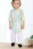 Blue And Yellow Thread Embroidery Kurta Set – Festive Ethnic Wear For Boys