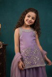 Royal Lavender Sequins Work With Thread Embroidery For Palazzo Set For Girls
