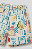 Boys Multicolor Printed Shorts Set with Shirt And Graphic T-Shirt
