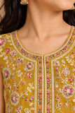 Yellow Embroidered Patiala Set With Dupatta For Girls