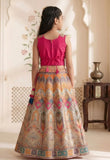 Multicolor Printed Lehenga Choli Set with Dupatta For Girls