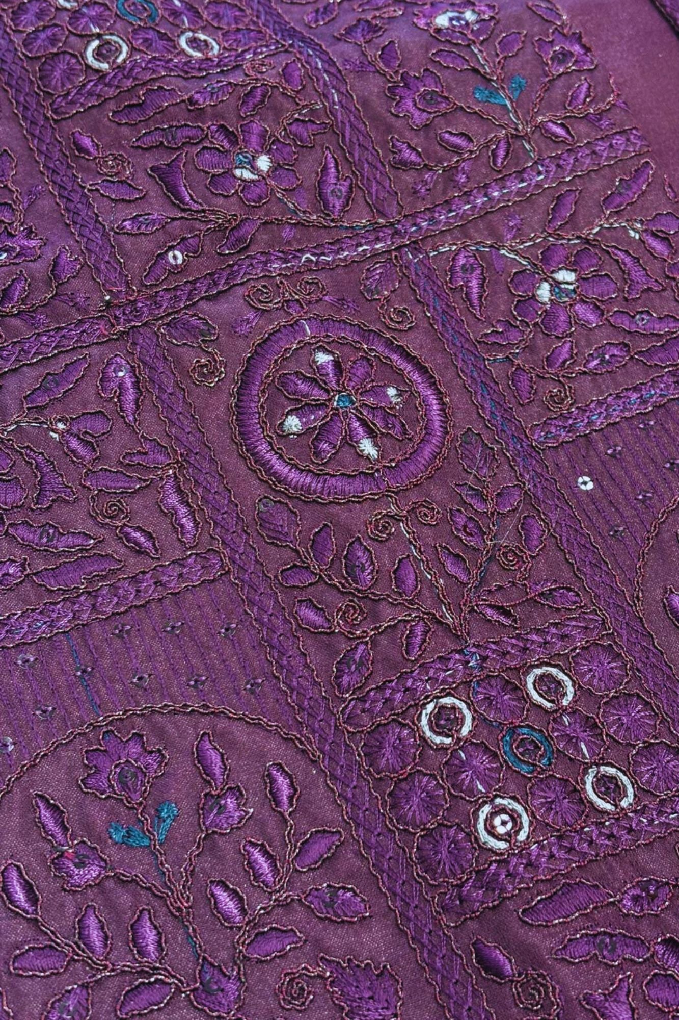 Wine Thread And Sequins Embroidered Sherwani Set For Boys